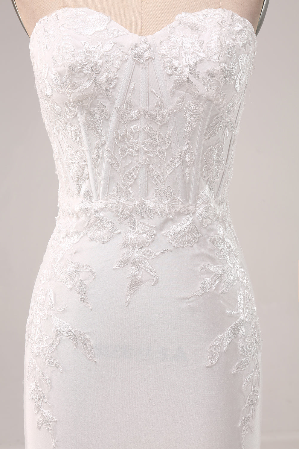 Marfim Strapless Sereia Vestido de Festa de Casamento