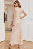 Vestido Mãe de Noiva Gola em V Khaki