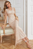 Vestido Mãe de Noiva Gola em V Khaki