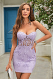 Roxo Vestido de Cocktail