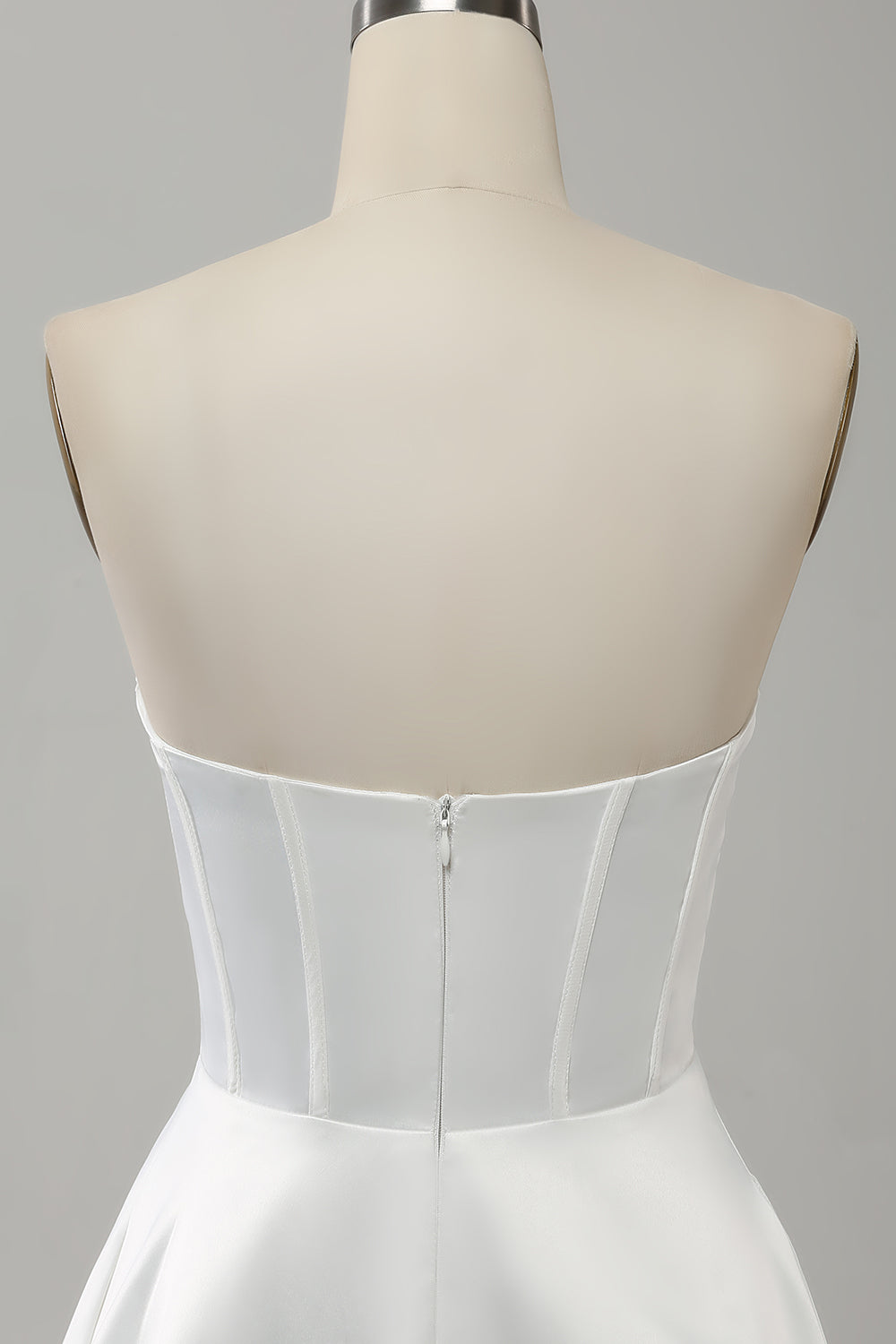 Elegante branco uma linha sem alças plissado varredura trem vestido de noiva com split