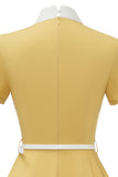 Vestido retro estilo amarelo de 1950 com Bowknot