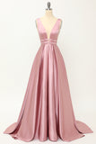 Blush Satin Longo Vestido de Baile