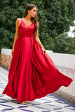 Vestido Cetim Borgonha