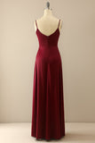 Simples Burgundy longo da dama de honra Prom Dress
