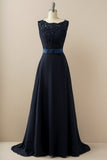 Vestido de baile longo applique