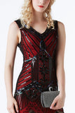 Franja de glitter vermelho 1920 Flapper Dress