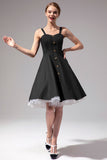 Vestido preto vintage com botão