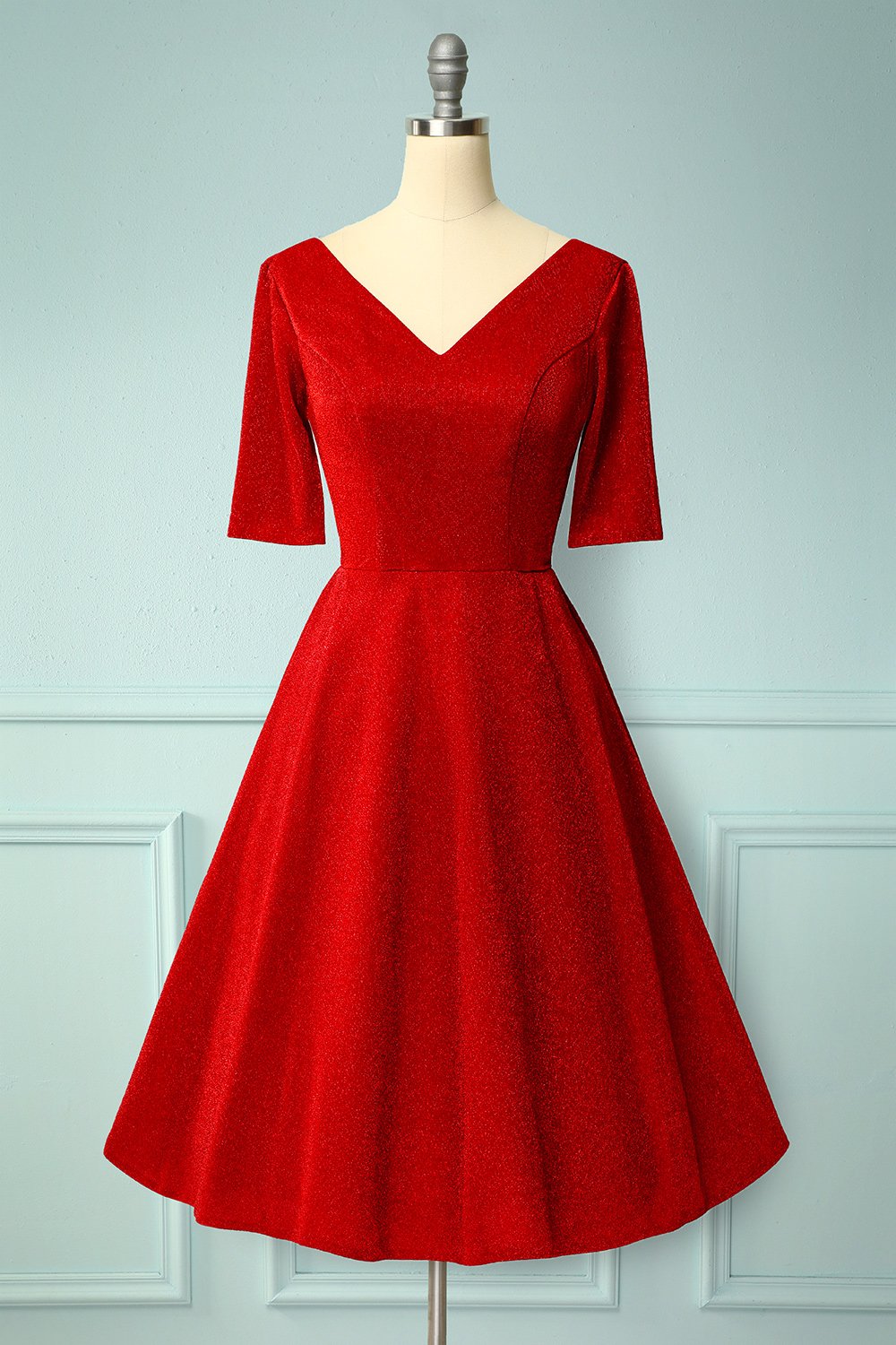 Vestido de veludo vermelho