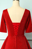 Vestido de veludo vermelho