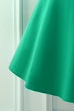 Vestido verde dos anos 50 do pescoço do barco