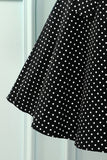 Preto Bolinhas Vestido Vintage