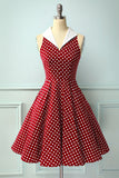 Vestido Borgonha com Bolinhas Brancas