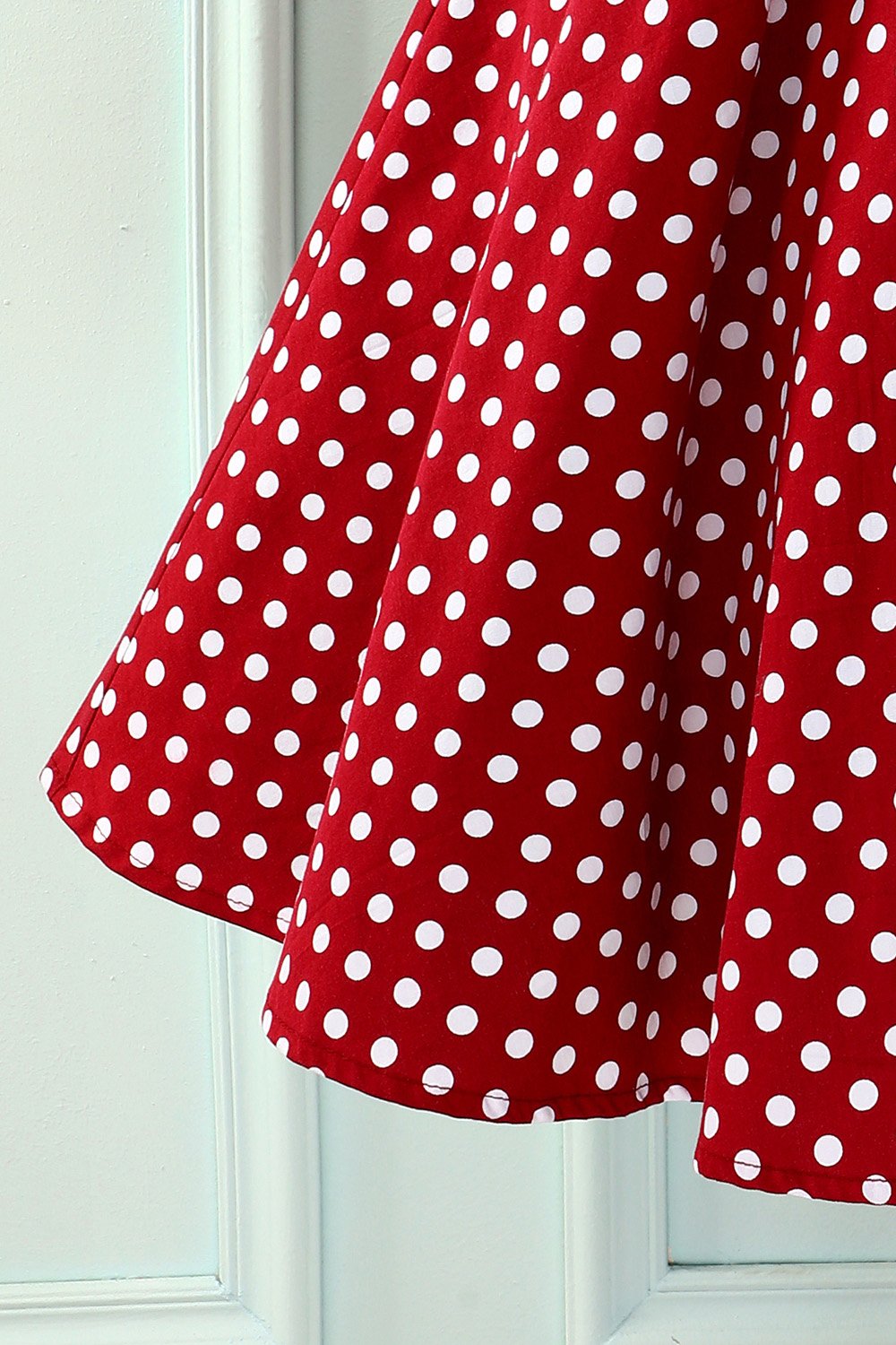 Vestido Borgonha com Bolinhas Brancas