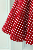 Vestido Borgonha com Bolinhas Brancas