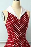 Vestido Borgonha com Bolinhas Brancas