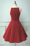 Vestido Borgonha com Bolinhas Brancas