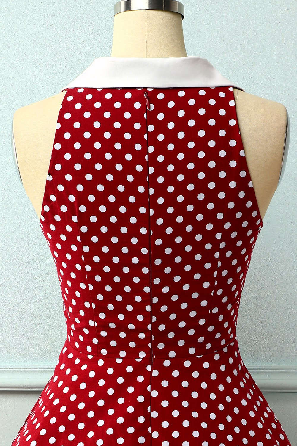 Vestido Borgonha com Bolinhas Brancas