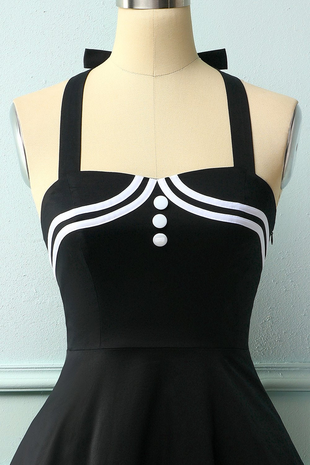Vestido preto dos anos 50 Rockabilly Pin Up