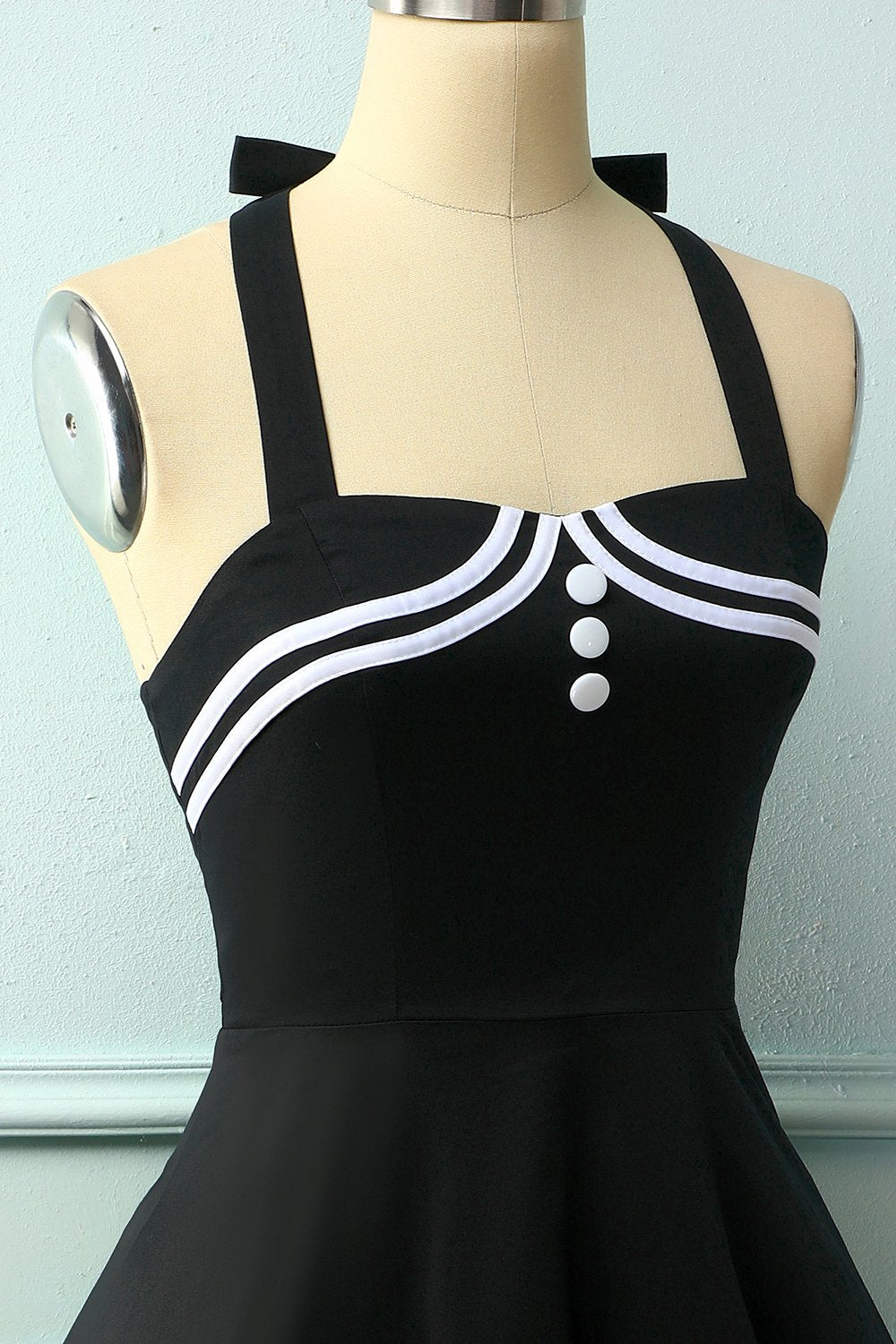 Vestido preto dos anos 50 Rockabilly Pin Up