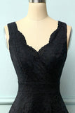 Vestido preto com decote em v