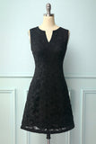 Vestido de renda floral preto