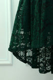 Vestido assimétrico de renda verde