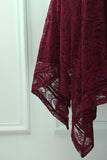 Vestido de Renda Assimétrico Borgonha