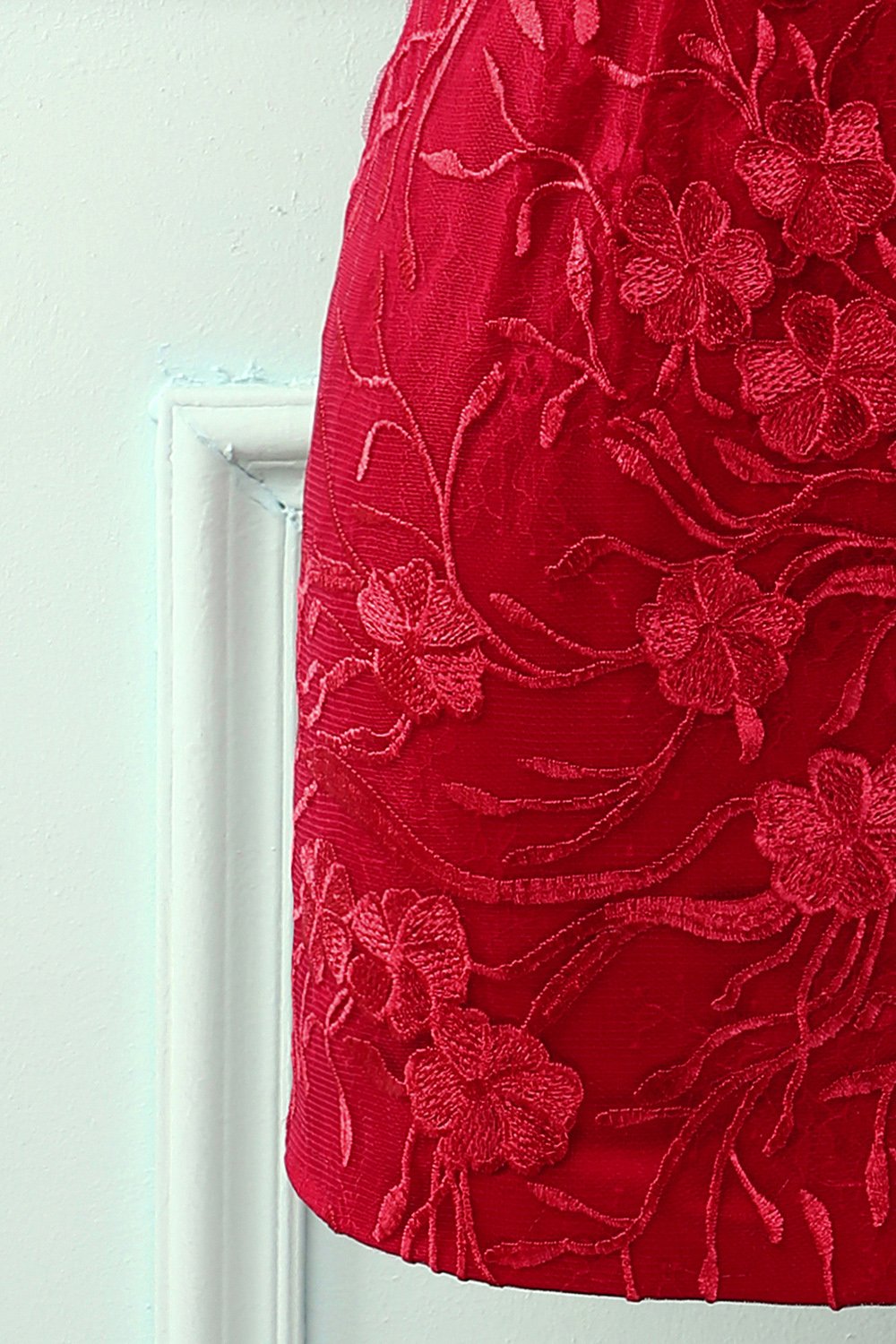 Cintas de espaguete vestido vermelho Bodycon