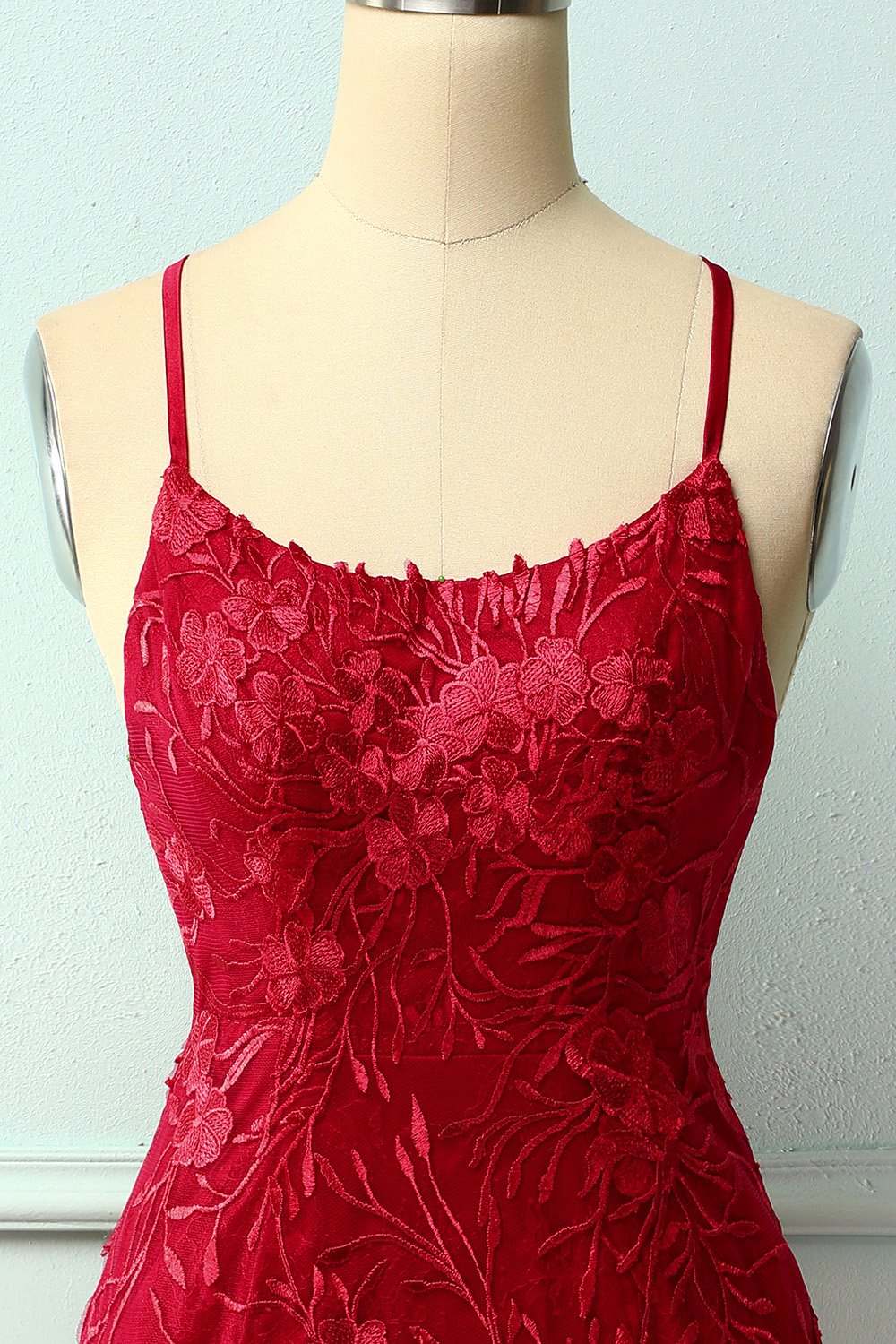 Cintas de espaguete vestido vermelho Bodycon