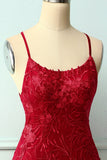 Cintas de espaguete vestido vermelho Bodycon