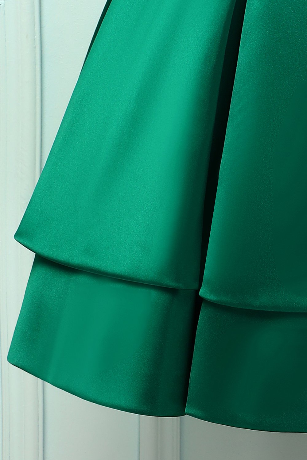 Vestido de cetim verde bola