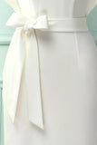 Bodycon vestido branco com faixa