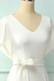 Bodycon vestido branco com faixa