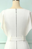 Bodycon vestido branco com faixa