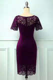 Vestido de Renda Bodycon em Uva