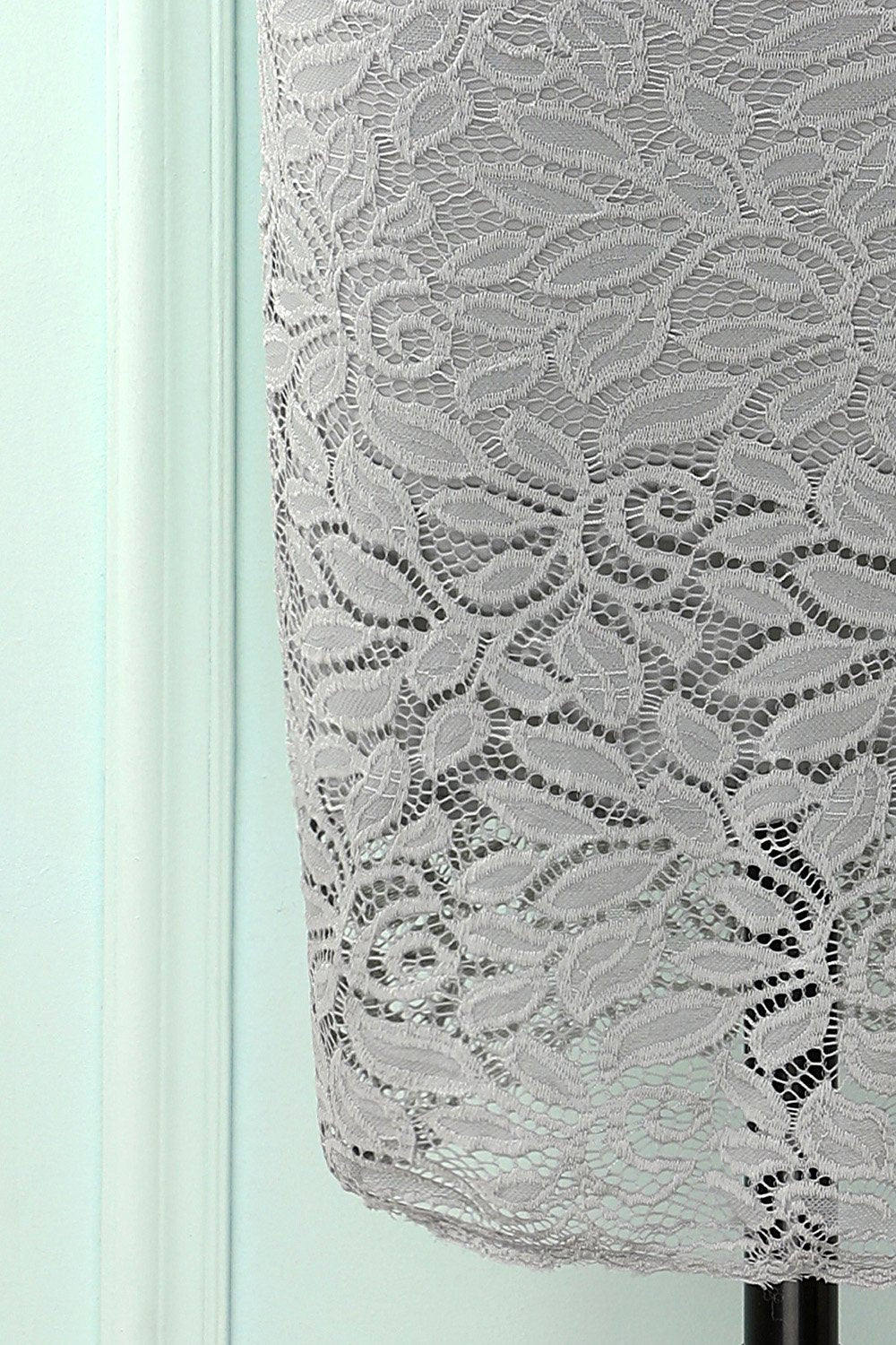 Vestido de renda cinza Bodycon