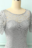 Vestido de renda cinza Bodycon