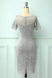 Vestido de renda cinza Bodycon