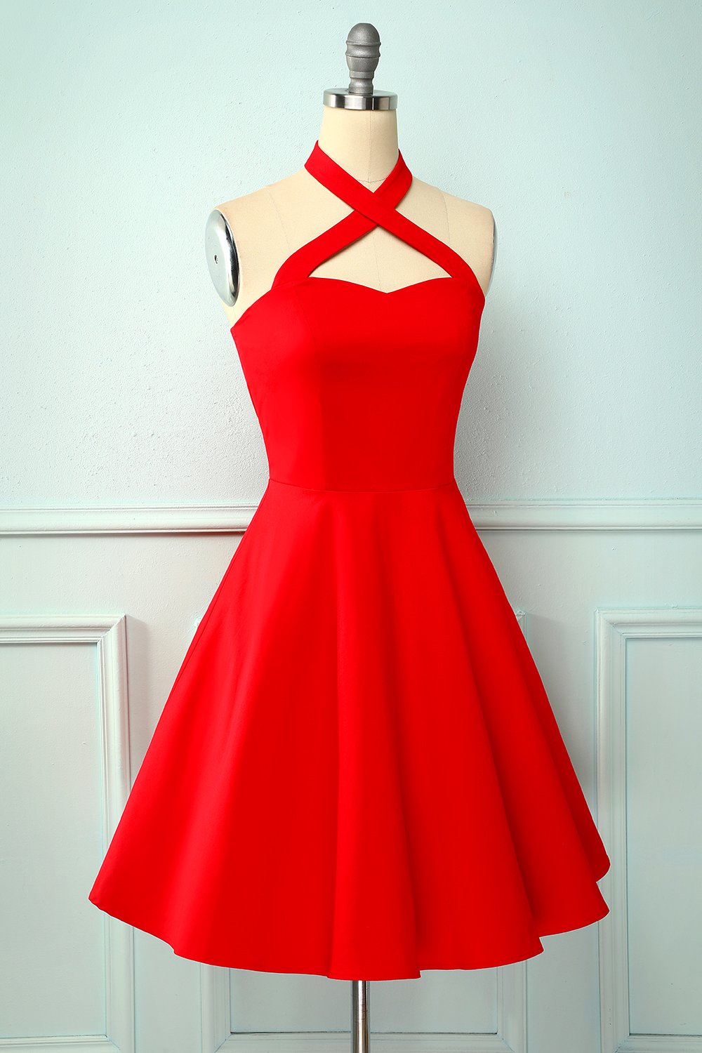 Cabresto Vermelho Vestido