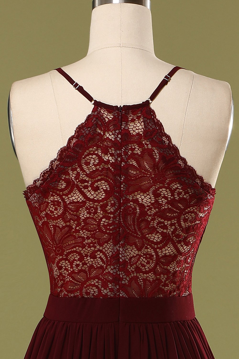 Vestido de dama de honra longo simples de Borgonha