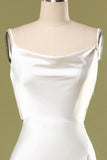 Sereia branco longo vestido de baile
