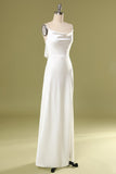 Sereia branco longo vestido de baile