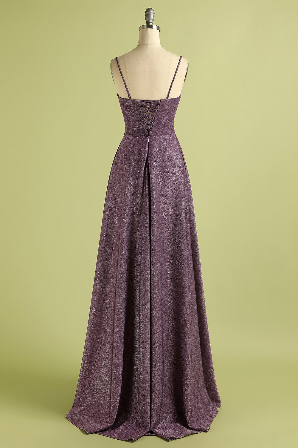 Laço de uva até vestido de cetim longo