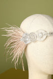 Faixa De Cabeça De Flapper Com Cercadura De Penas De 1920