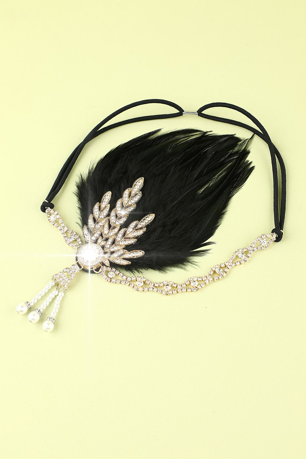 Faixa De Cabeça Preta Flapper Dos Anos 1920