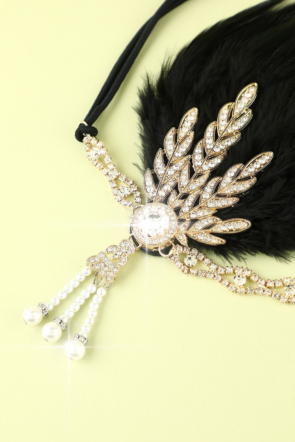 Faixa De Cabeça Preta Flapper Dos Anos 1920