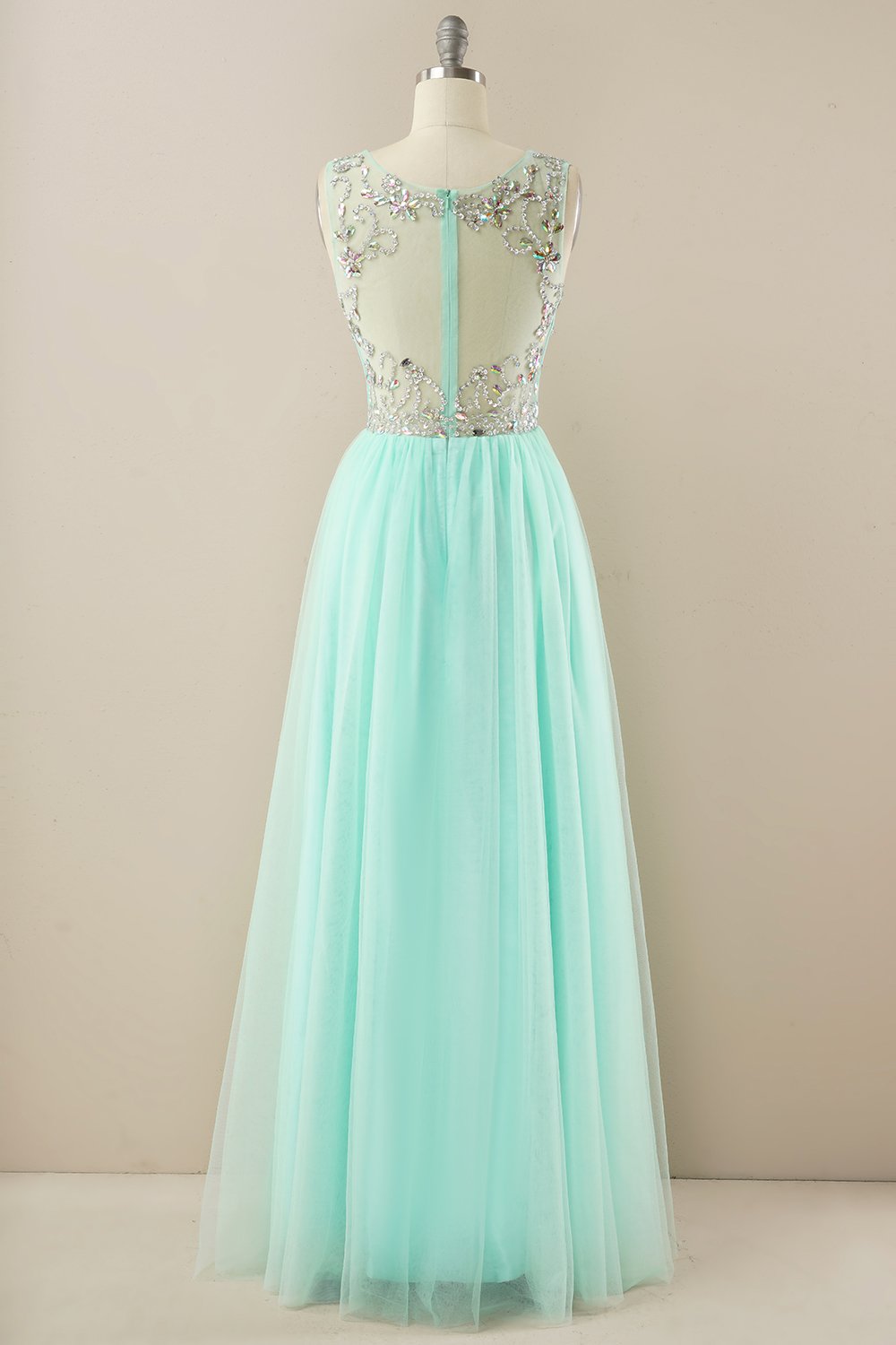 Vestido de baile de tulle de missanga