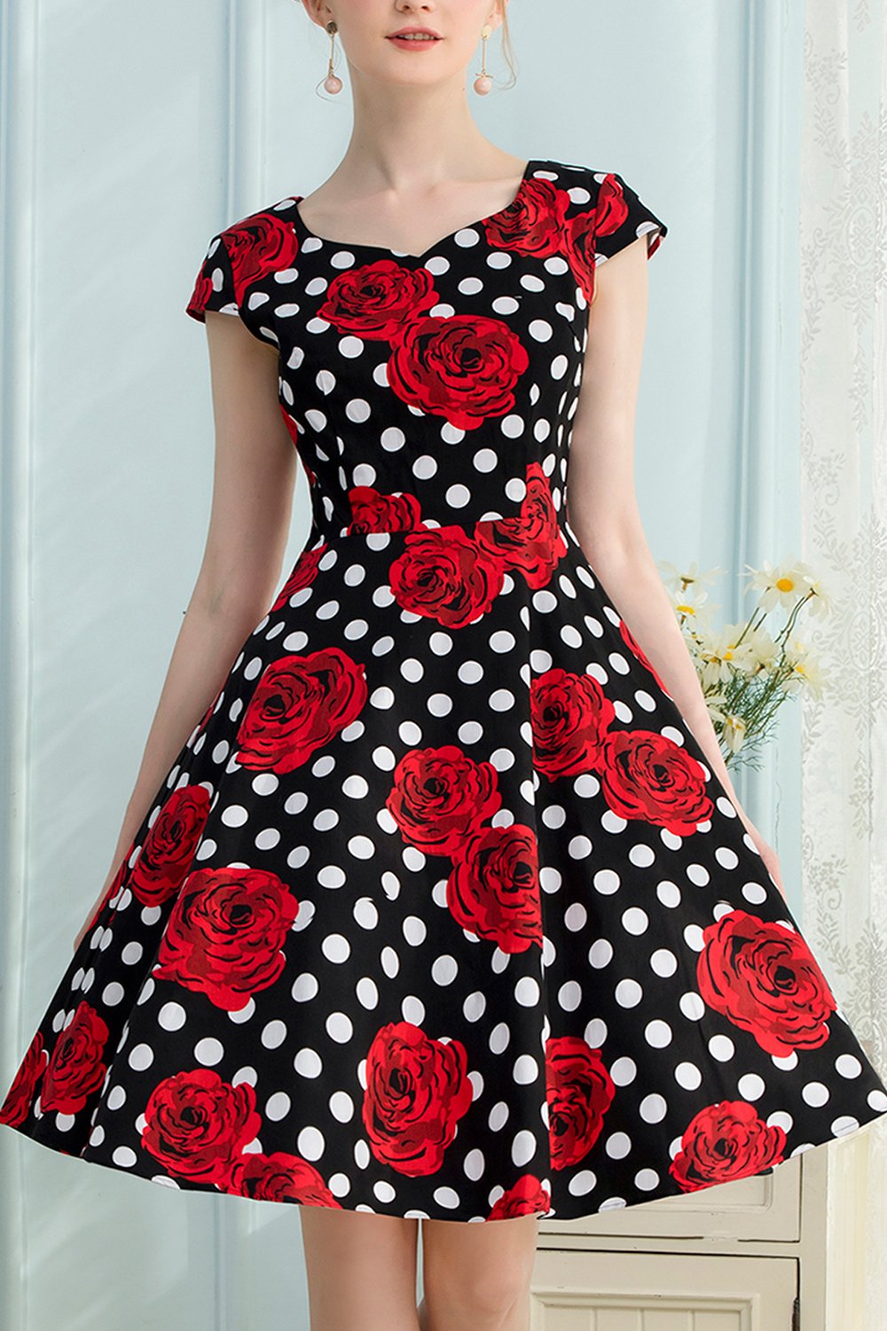 Vestido rosa dos anos 50