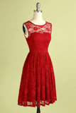 Vestido de renda curto vermelho